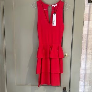 Chic Red Ruffle Dress by Parker